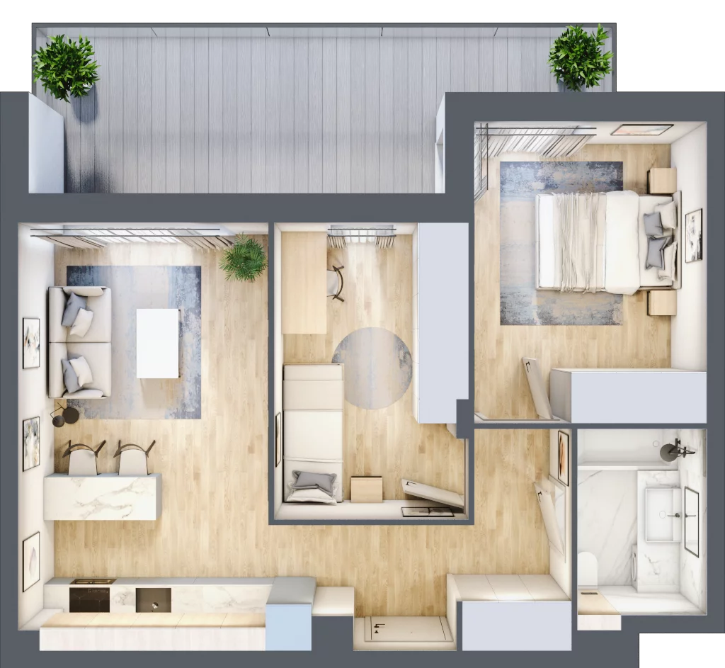 3 pokoje, mieszkanie 51,66 m², piętro 1, oferta nr 9, Słoneczne Tarasy II, Suwałki, ul. Sportowa