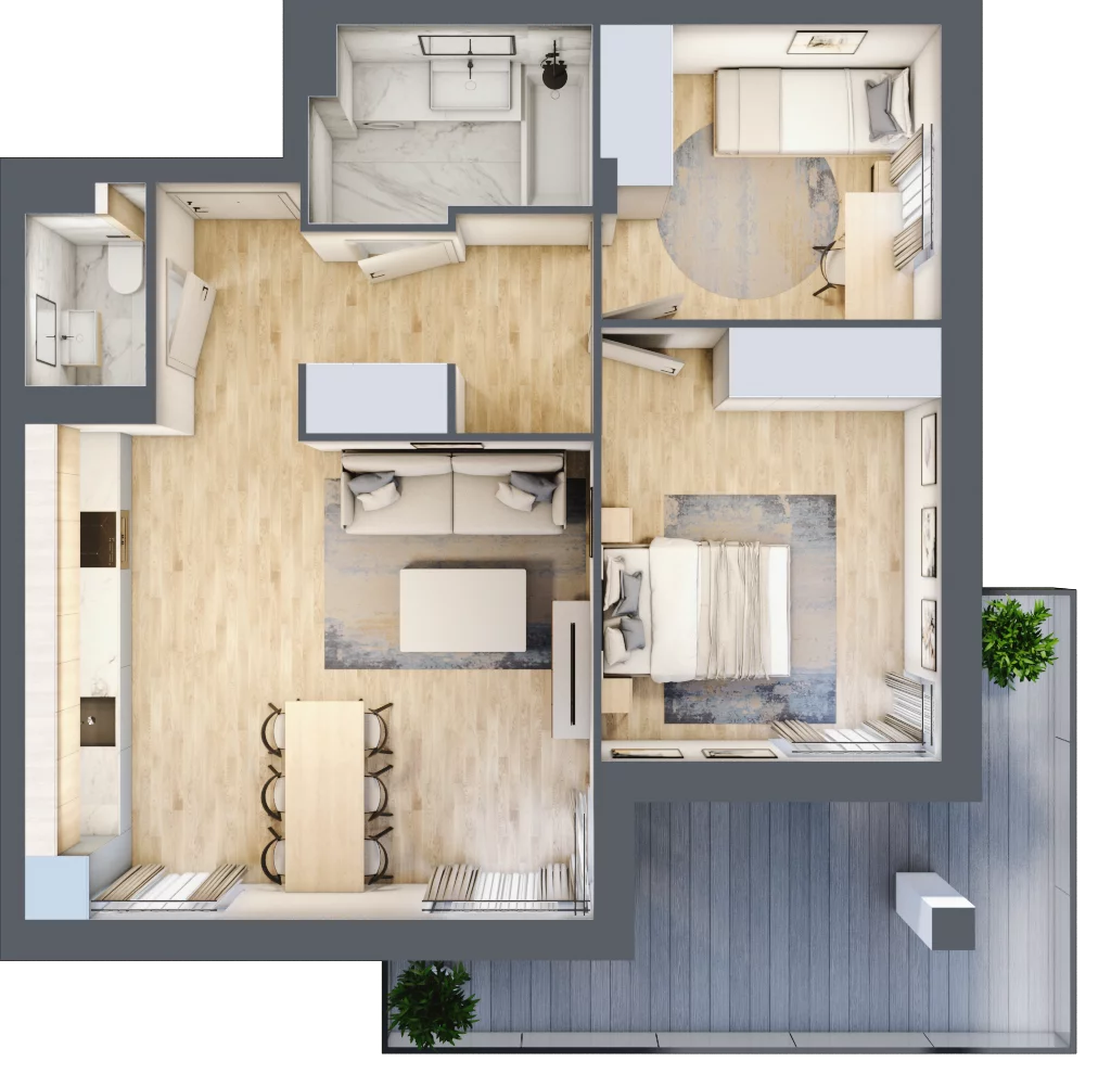 3 pokoje, mieszkanie 60,75 m², piętro 1, oferta nr 11, Słoneczne Tarasy II, Suwałki, ul. Sportowa