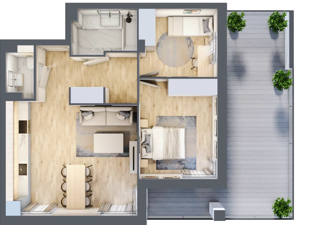 3 pokoje, mieszkanie 60,91 m², parter, oferta nr 5, Słoneczne Tarasy II, Suwałki, ul. Sportowa