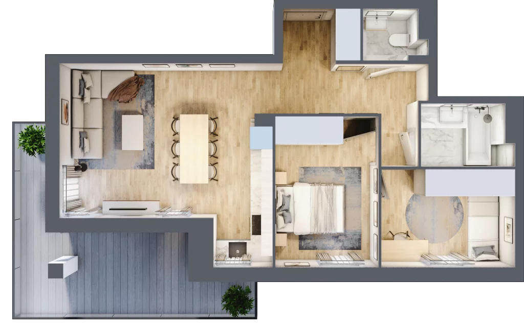 3 pokoje, mieszkanie 61,50 m², piętro 2, oferta nr 13, Słoneczne Tarasy II, Suwałki, ul. Sportowa
