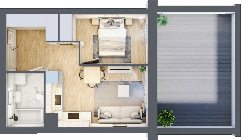 2 pokoje, mieszkanie 36,31 m², parter, oferta nr I.0.4, Pryncypalna 66, Łódź, Górna, Chojny, ul. Pryncypalna 66