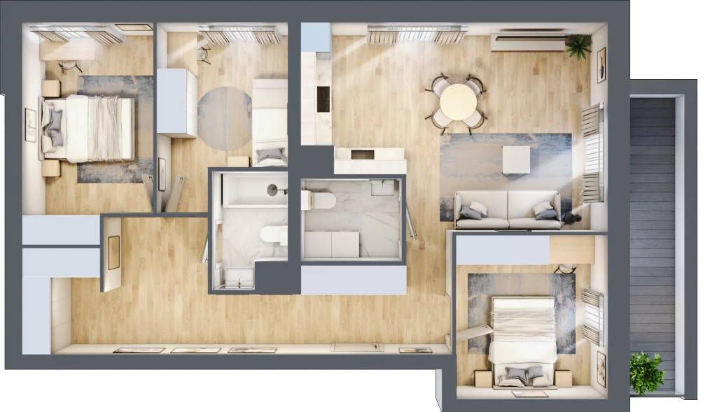 4 pokoje, mieszkanie 81,35 m², parter, oferta nr I.0.1, Pryncypalna 66, Łódź, Górna, Chojny, ul. Pryncypalna 66
