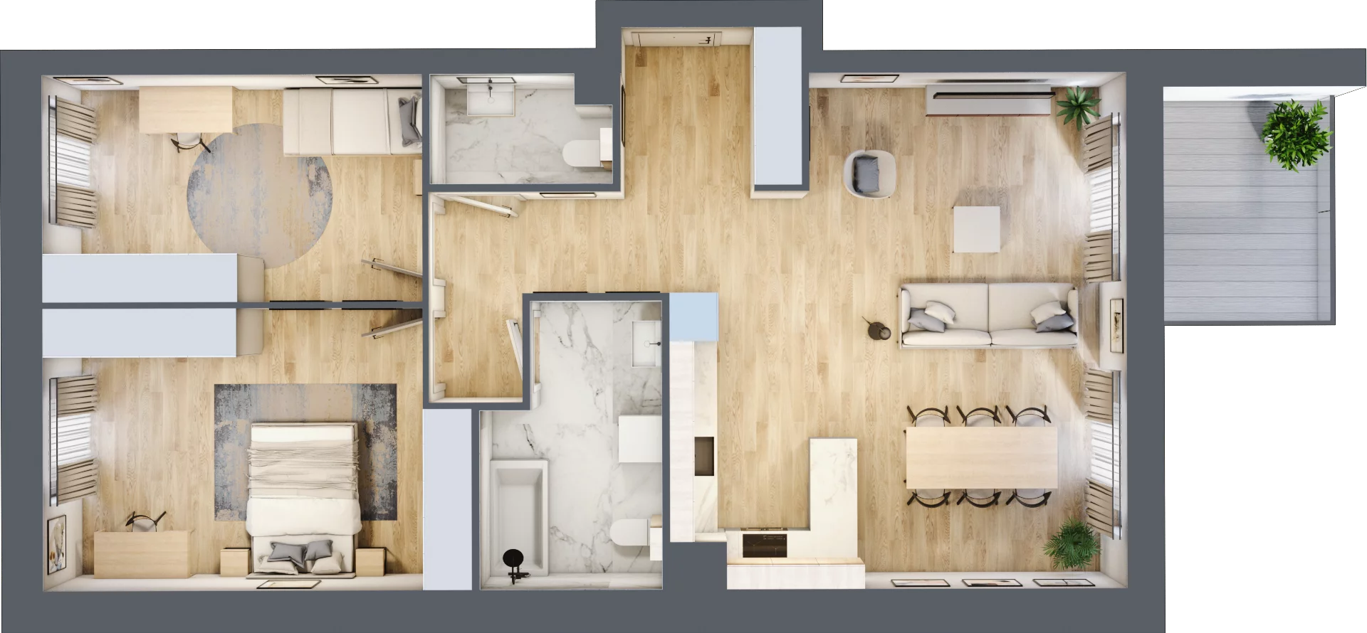 3 pokoje, mieszkanie 83,60 m², piętro 1, oferta nr I.1.7, Pryncypalna 66, Łódź, Górna, Chojny, ul. Pryncypalna 66