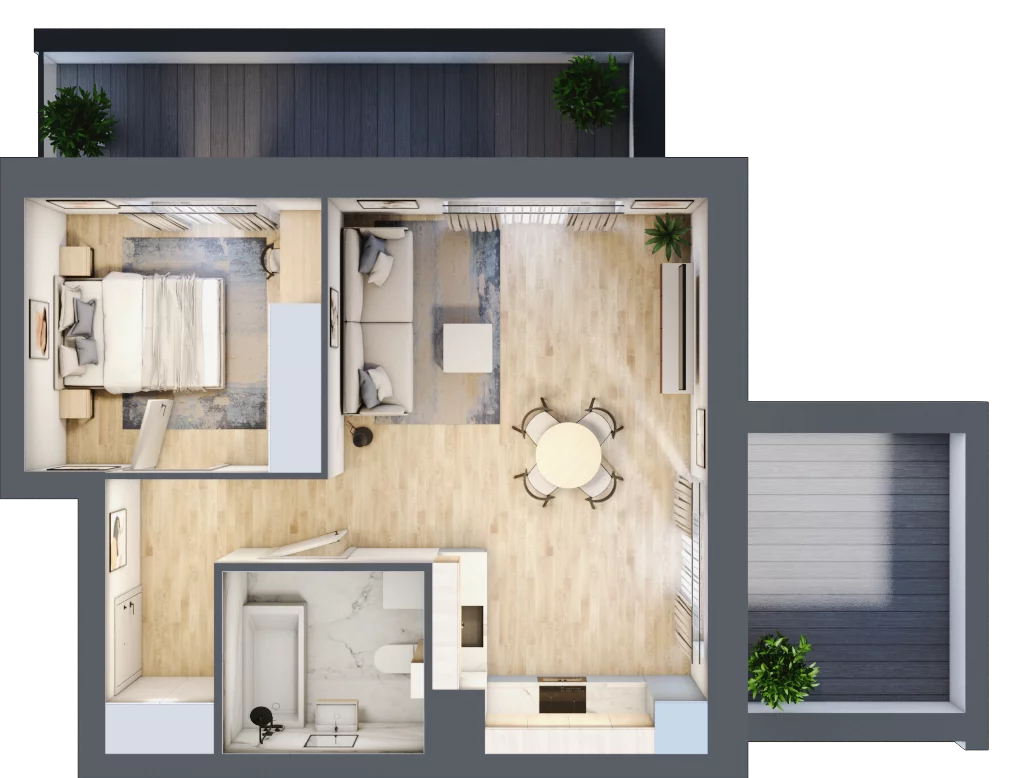 2 pokoje, mieszkanie 44,92 m², parter, oferta nr II.0.2, Pryncypalna 66, Łódź, Górna, Chojny, ul. Pryncypalna 66