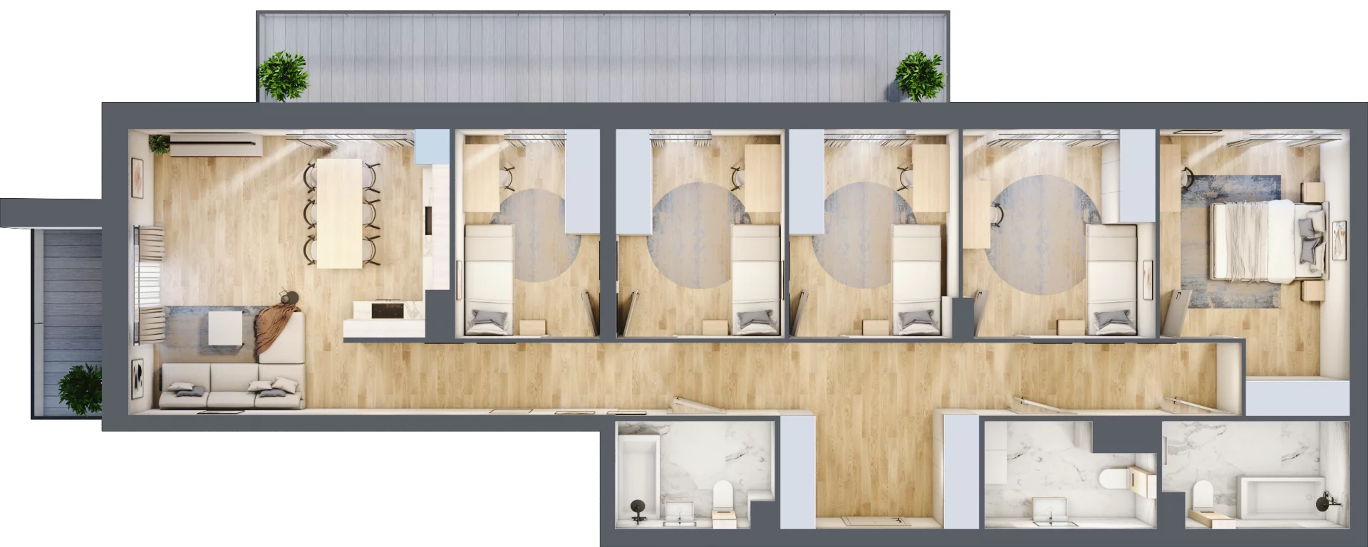 6 pokoi, mieszkanie 121,13 m², piętro 2, oferta nr II.2.8, Pryncypalna 66, Łódź, Górna, Chojny, ul. Pryncypalna 66
