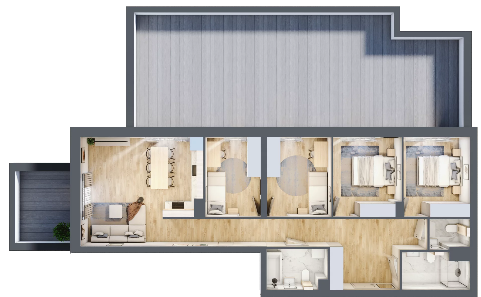 5 pokoi, mieszkanie 98,39 m², parter, oferta nr II.0.8, Pryncypalna 66, Łódź, Górna, Chojny, ul. Pryncypalna 66