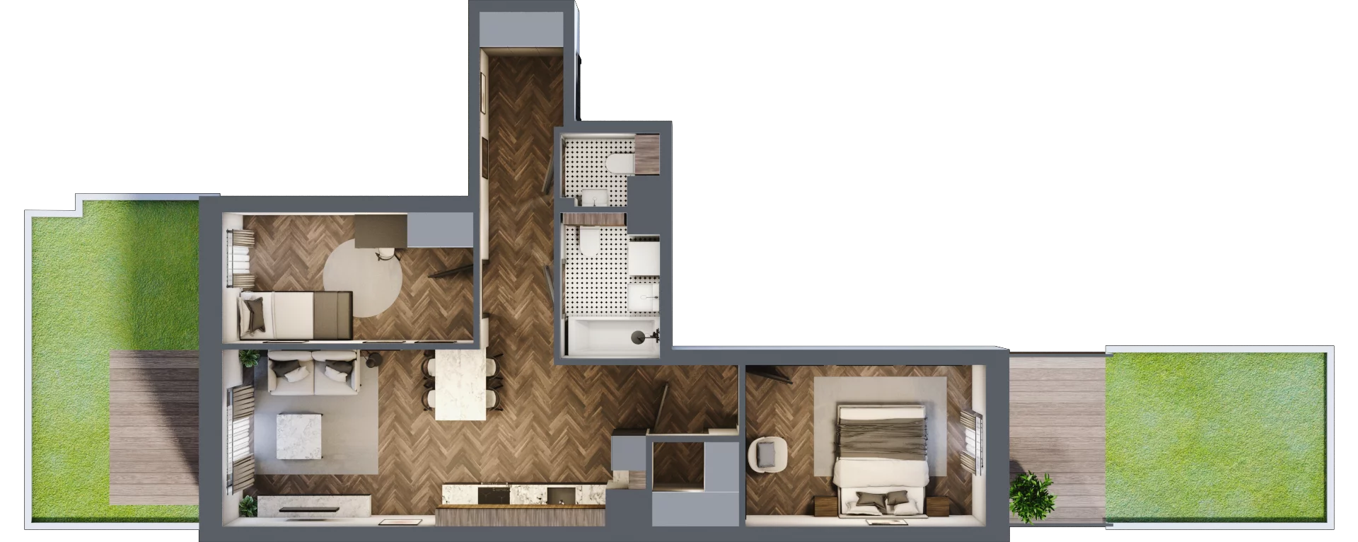 3 pokoje, mieszkanie 61,11 m², parter, oferta nr A/2/0.1, Smardzewska 8, Poznań, Grunwald, Grunwald Południe, ul. Smardzewska 8