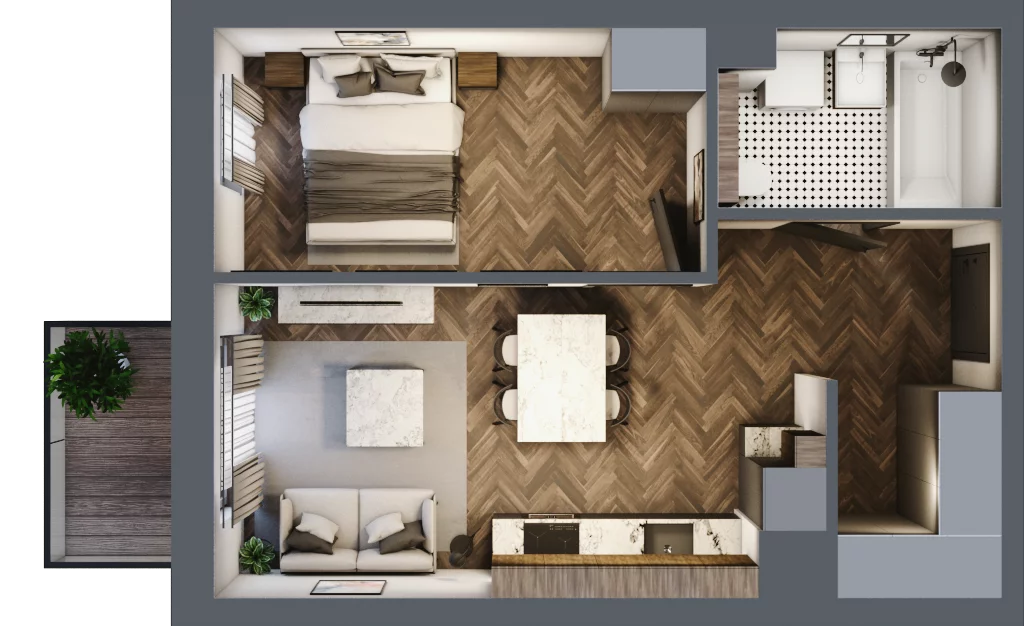 2 pokoje, mieszkanie 39,05 m², piętro 3, oferta nr A/4/3.6, Smardzewska 8, Poznań, Grunwald, Grunwald Południe, ul. Smardzewska 8