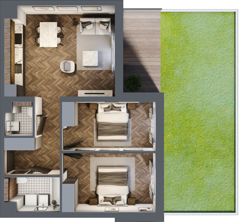 3 pokoje, mieszkanie 62,78 m², parter, oferta nr A/2/0.3, Smardzewska 8, Poznań, Grunwald, Grunwald Południe, ul. Smardzewska 8