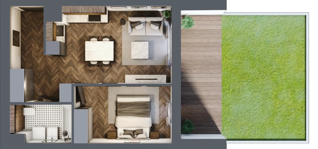 2 pokoje, mieszkanie 41,29 m², parter, oferta nr A/3/0.1, Smardzewska 8, Poznań, Grunwald, Grunwald Południe, ul. Smardzewska 8