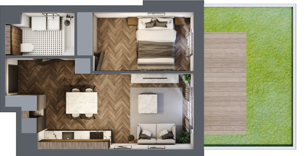 2 pokoje, mieszkanie 37,78 m², parter, oferta nr A/1/0.4, Smardzewska 8, Poznań, Grunwald, Grunwald Południe, ul. Smardzewska 8