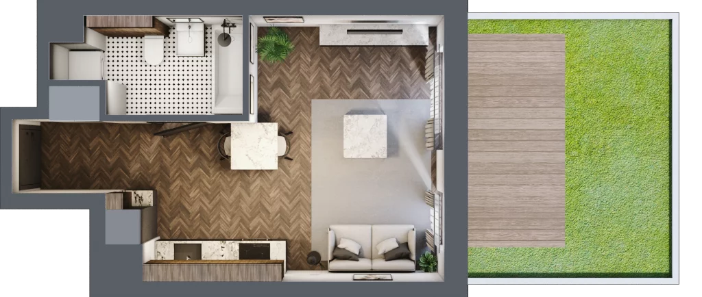 1 pokój, apartament 29,53 m², parter, oferta nr A/1/0.3, Smardzewska 8, Poznań, Grunwald, Grunwald Południe, ul. Smardzewska 8