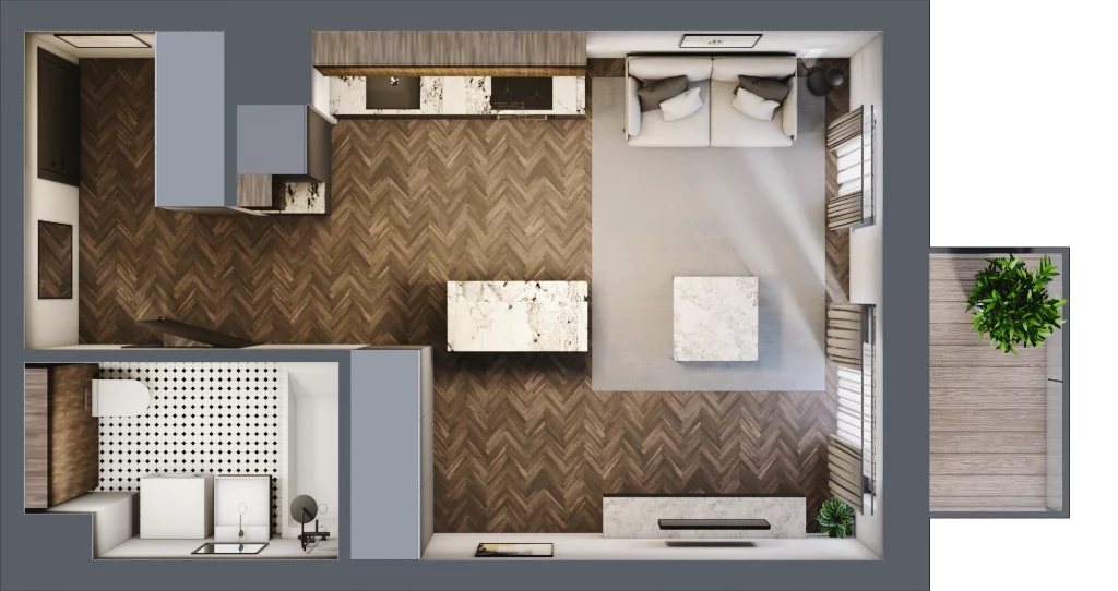 1 pokój, mieszkanie 33,07 m², piętro 5, oferta nr A/3/5.2, Smardzewska 8, Poznań, Grunwald, Grunwald Południe, ul. Smardzewska 8