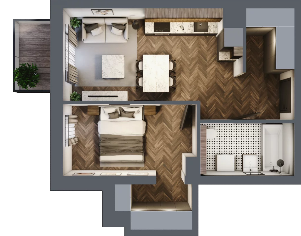 2 pokoje, mieszkanie 42,48 m², piętro 3, oferta nr A/2/3.5, Smardzewska 8, Poznań, Grunwald, Grunwald Południe, ul. Smardzewska 8