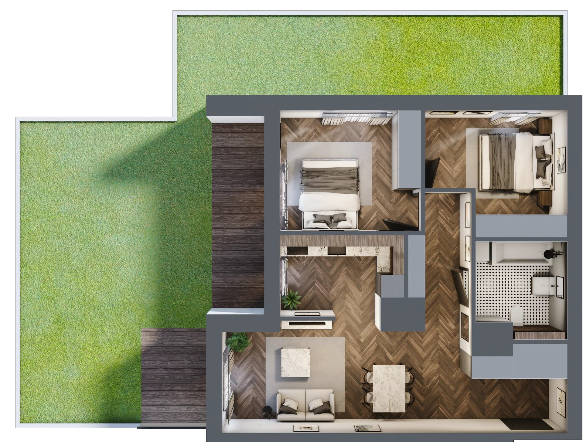 3 pokoje, mieszkanie 64,81 m², parter, oferta nr A/2/0.6, Smardzewska 8, Poznań, Grunwald, Grunwald Południe, ul. Smardzewska 8