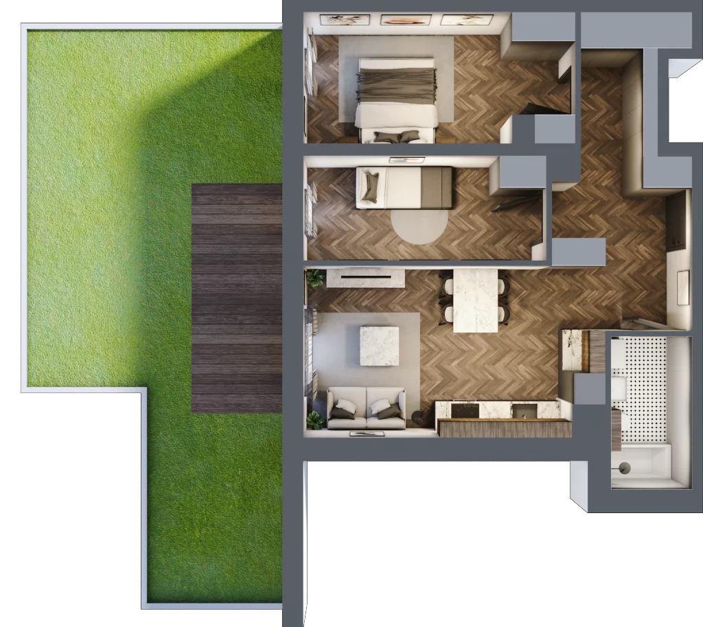 3 pokoje, mieszkanie 58,22 m², parter, oferta nr A/4/0.5, Smardzewska 8, Poznań, Grunwald, Grunwald Południe, ul. Smardzewska 8