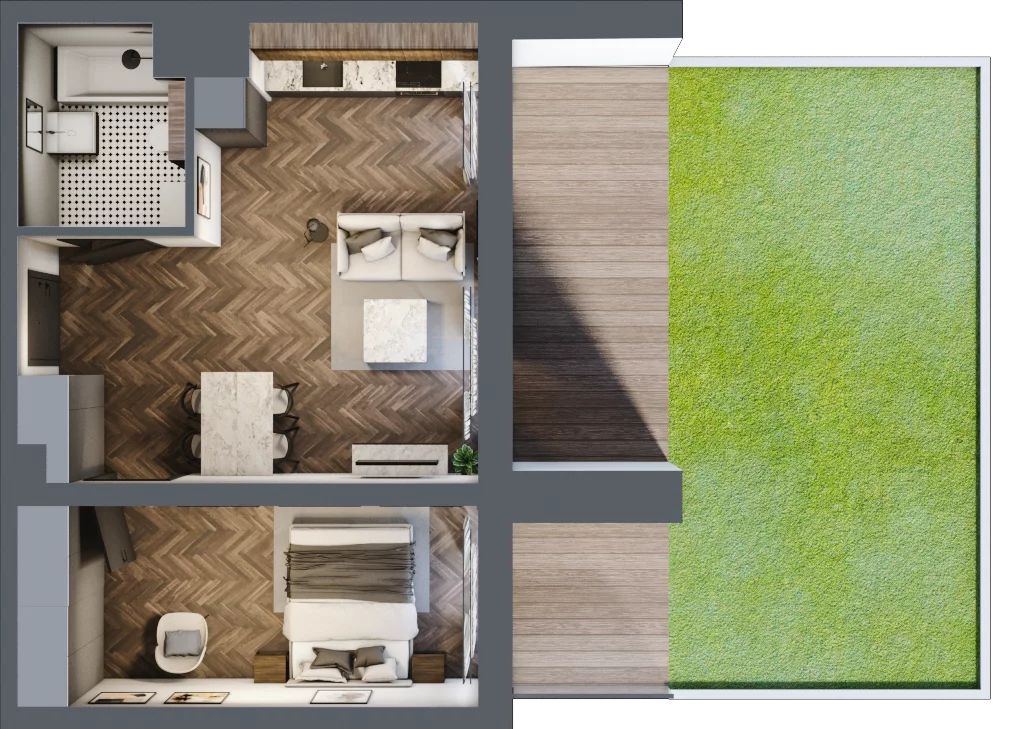2 pokoje, mieszkanie 41,65 m², parter, oferta nr A/4/0.2, Smardzewska 8, Poznań, Grunwald, Grunwald Południe, ul. Smardzewska 8