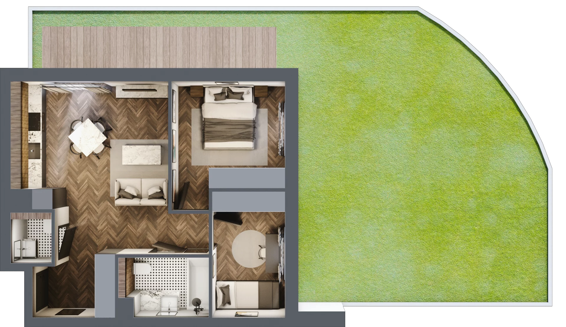 3 pokoje, apartament 53,19 m², parter, oferta nr A.1, Premiera Bemowo, Warszawa, Bemowo, Chrzanów, ul. Coopera 5-7