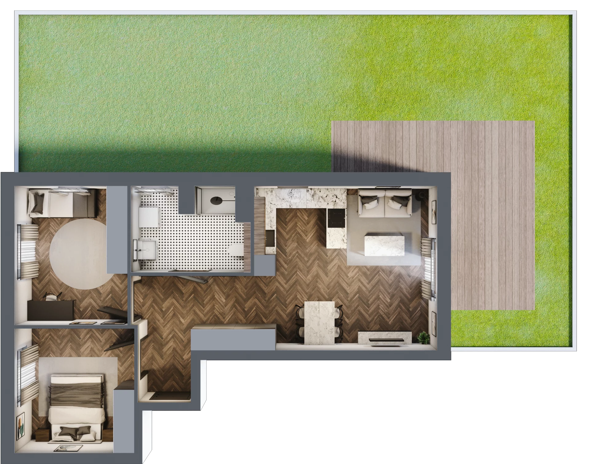 3 pokoje, apartament 66,39 m², parter, oferta nr C.1, Premiera Bemowo, Warszawa, Bemowo, Chrzanów, ul. Coopera 5-7