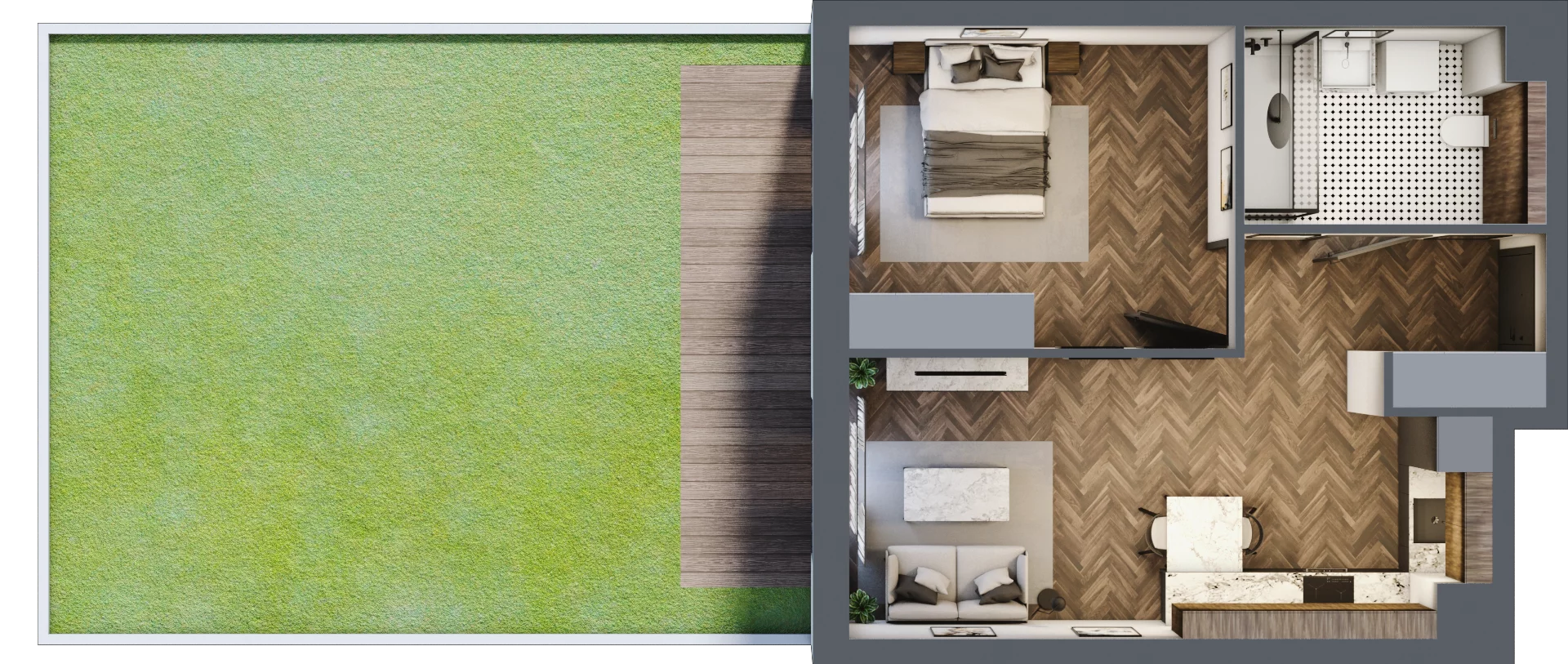 2 pokoje, apartament 46,51 m², parter, oferta nr D.2, Premiera Bemowo, Warszawa, Bemowo, Chrzanów, ul. Coopera 5-7