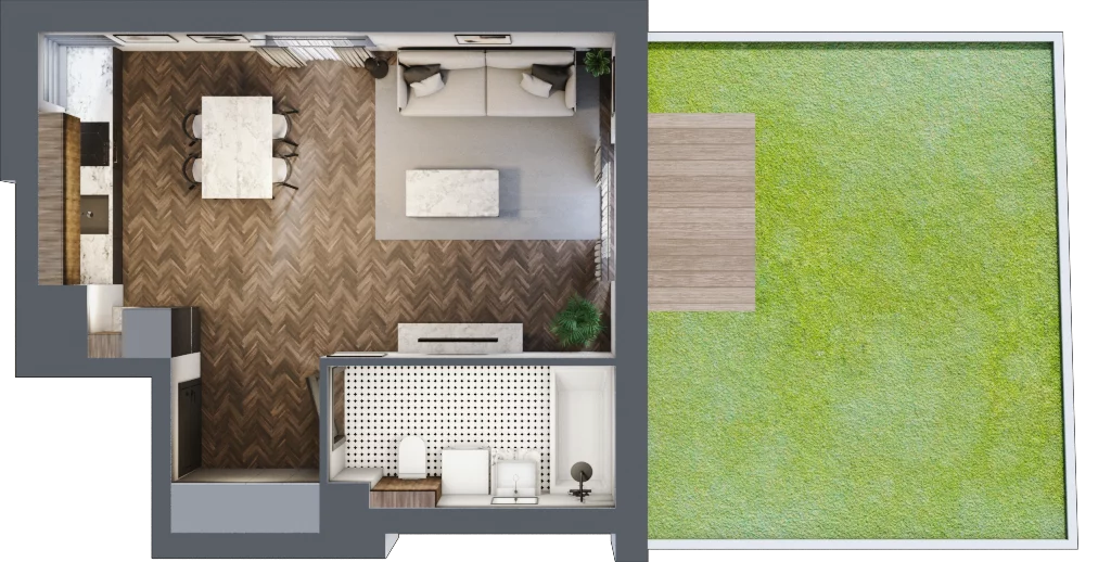 1 pokój, apartament 36,79 m², parter, oferta nr D.4, Premiera Bemowo, Warszawa, Bemowo, Chrzanów, ul. Coopera 5-7