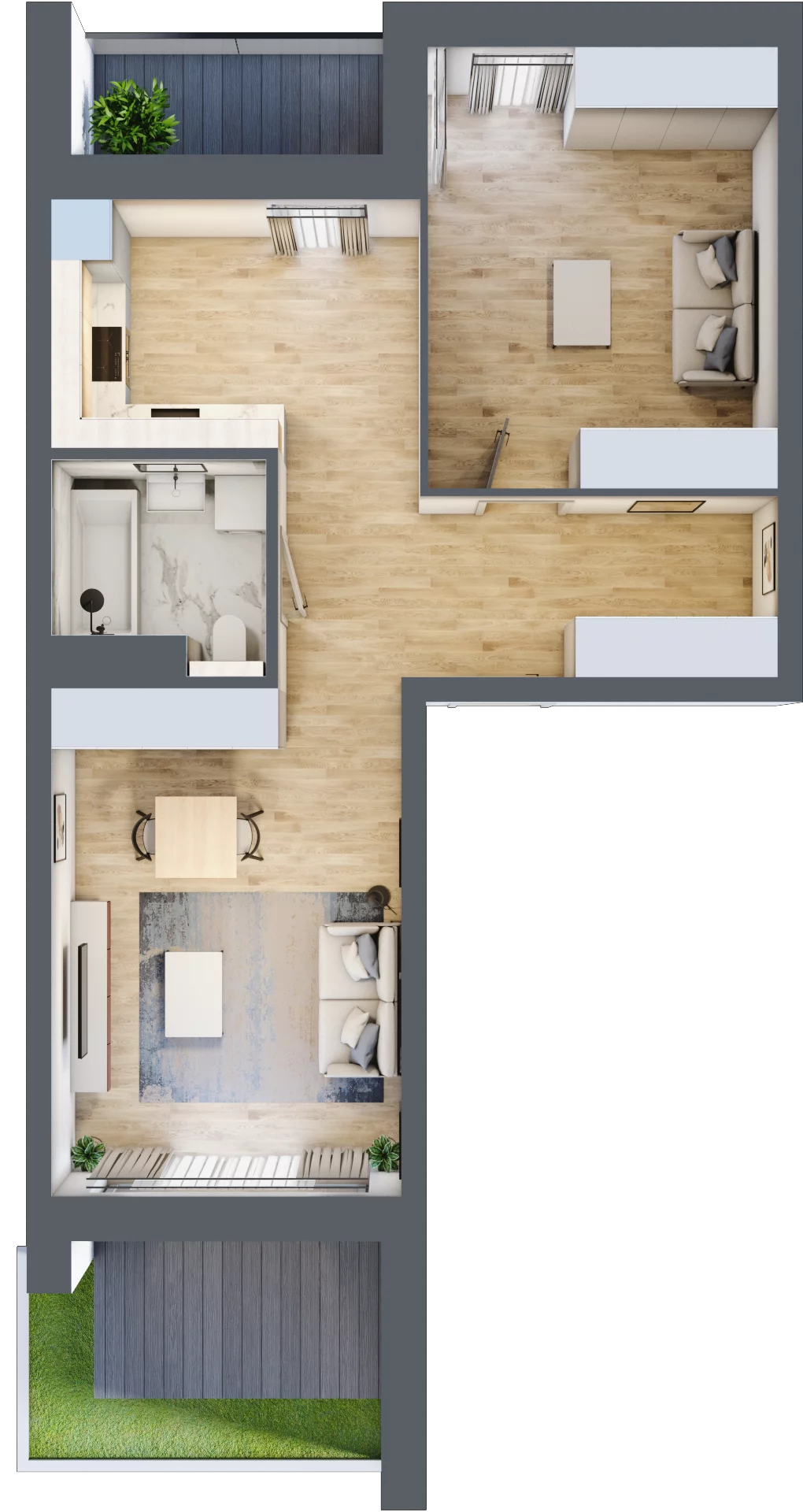1 pokój, mieszkanie 55,60 m², parter, oferta nr 5.00.D01, Ogrody Andersa, Gliwice, Wojska Polskiego, ul. Leopolda Okulickiego