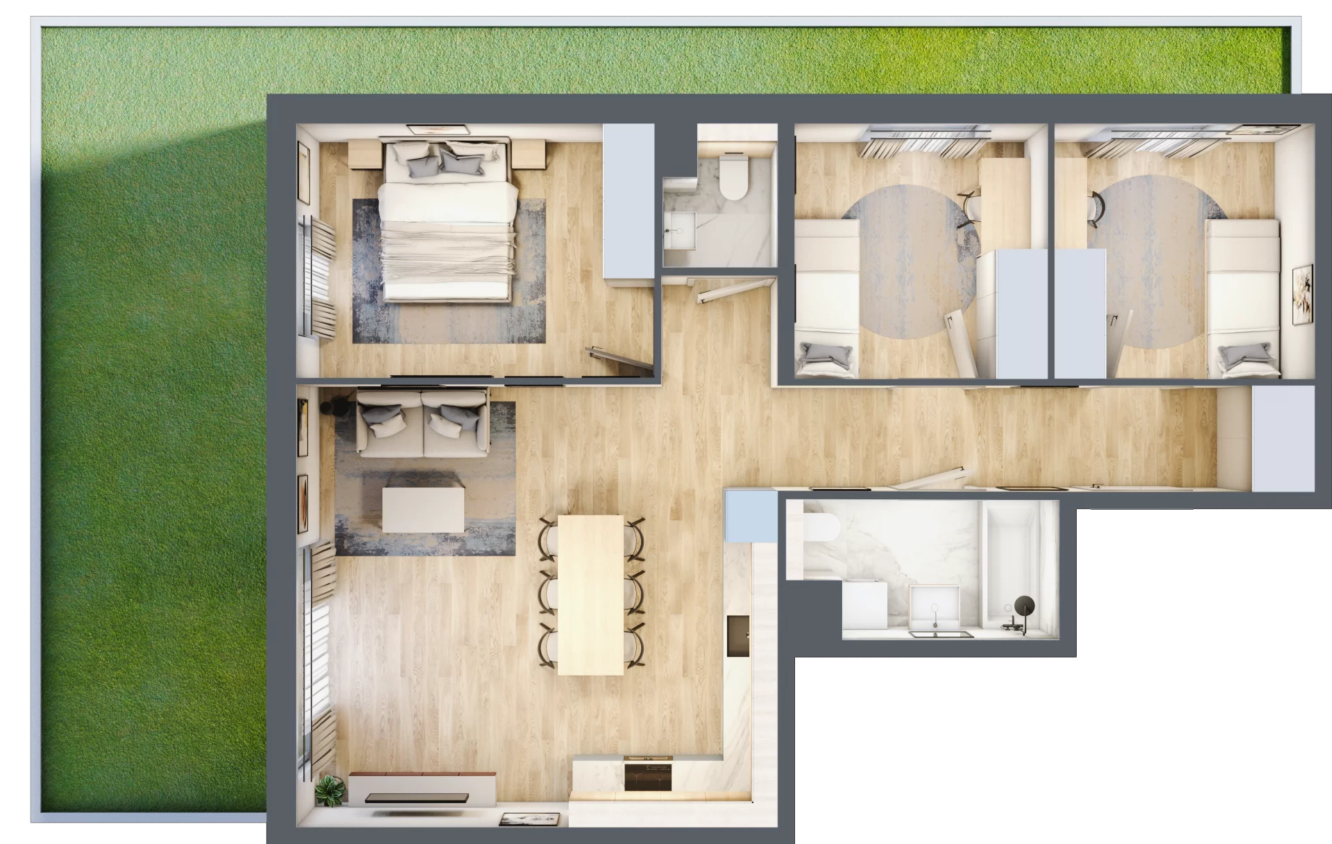 4 pokoje, mieszkanie 75,03 m², parter, oferta nr 1B.06, Akacjowa Wita, Kraków, Prądnik Czerwony, Rakowice, ul. Akacjowa