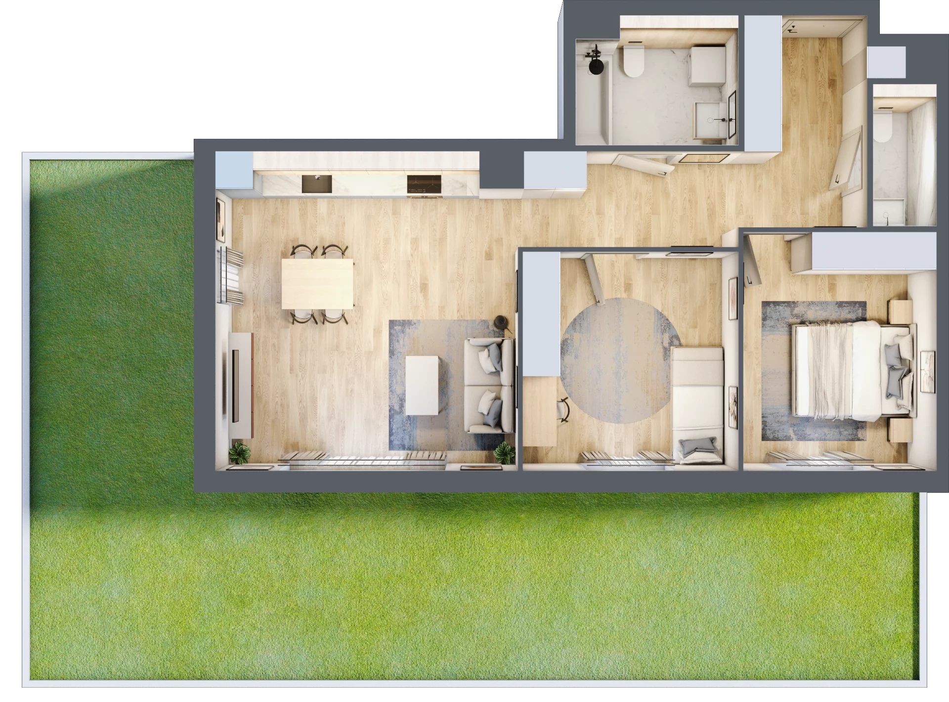 3 pokoje, mieszkanie 68,78 m², parter, oferta nr 1B.05, Akacjowa Wita, Kraków, Prądnik Czerwony, Rakowice, ul. Akacjowa