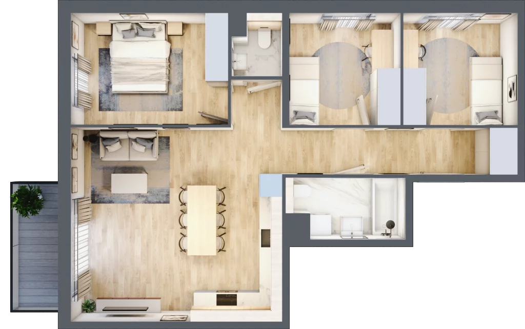 4 pokoje, mieszkanie 74,89 m², piętro 2, oferta nr 1B.18, Akacjowa Wita, Kraków, Prądnik Czerwony, Rakowice, ul. Akacjowa