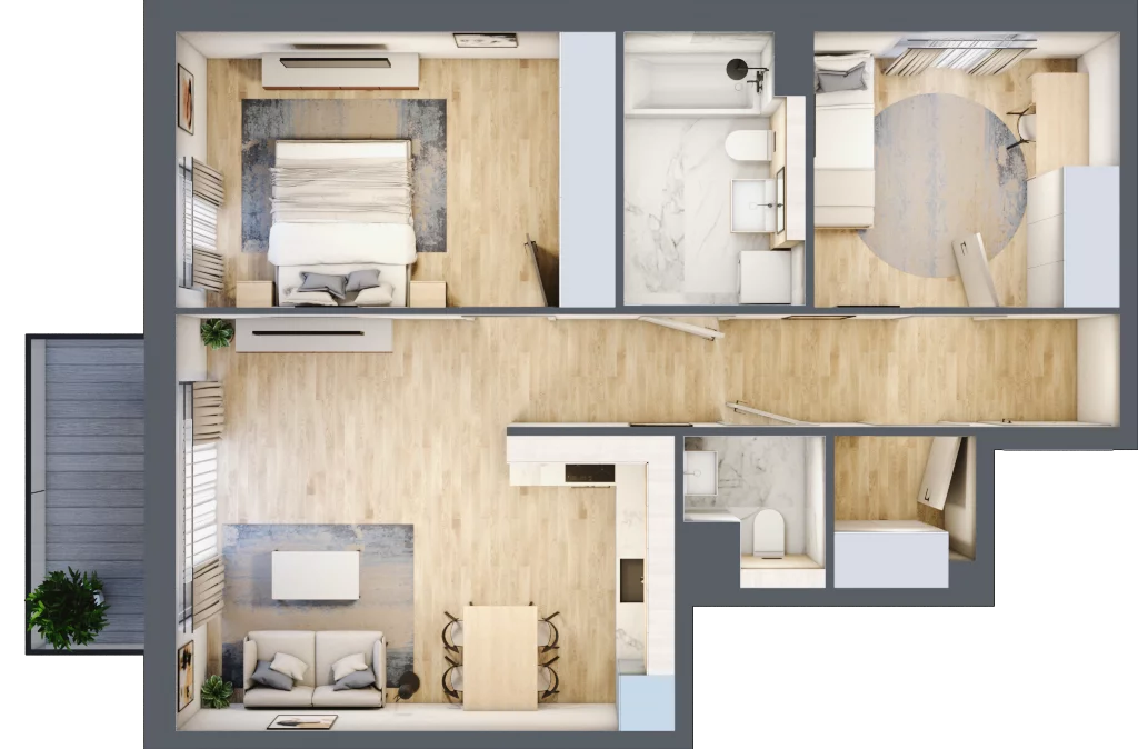 3 pokoje, mieszkanie 63,88 m², piętro 3, oferta nr 2A.19, Akacjowa Wita, Kraków, Prądnik Czerwony, Rakowice, ul. Akacjowa