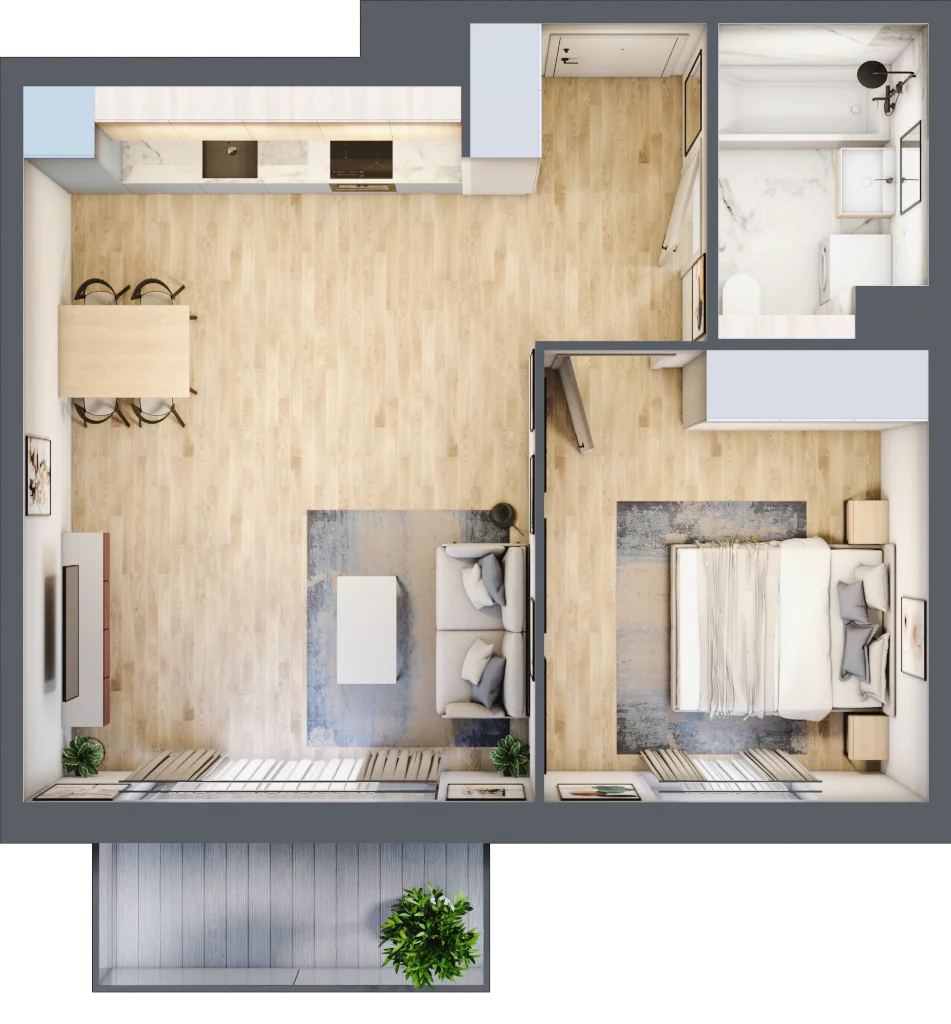2 pokoje, mieszkanie 47,22 m², piętro 4, oferta nr 2B.18, Akacjowa Wita, Kraków, Prądnik Czerwony, Rakowice, ul. Akacjowa