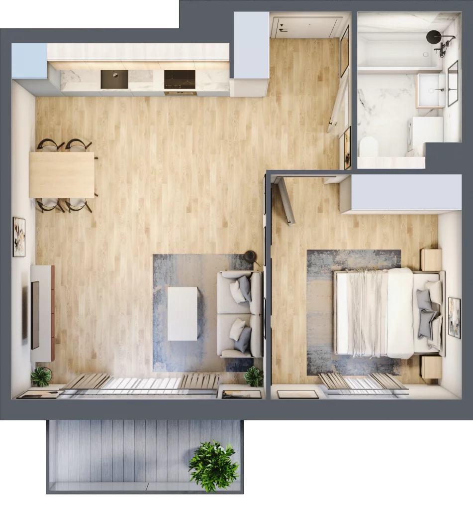 2 pokoje, mieszkanie 47,22 m², piętro 2, oferta nr 2B.10, Akacjowa Wita, Kraków, Prądnik Czerwony, Rakowice, ul. Akacjowa