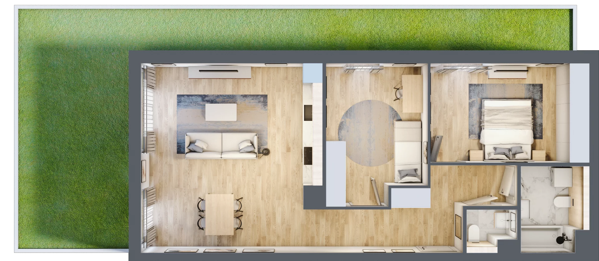 3 pokoje, mieszkanie 76,77 m², parter, oferta nr BI.0.M06, Przewóz 42 ATAL II, Kraków, Podgórze, Płaszów, ul. Przewóz 42