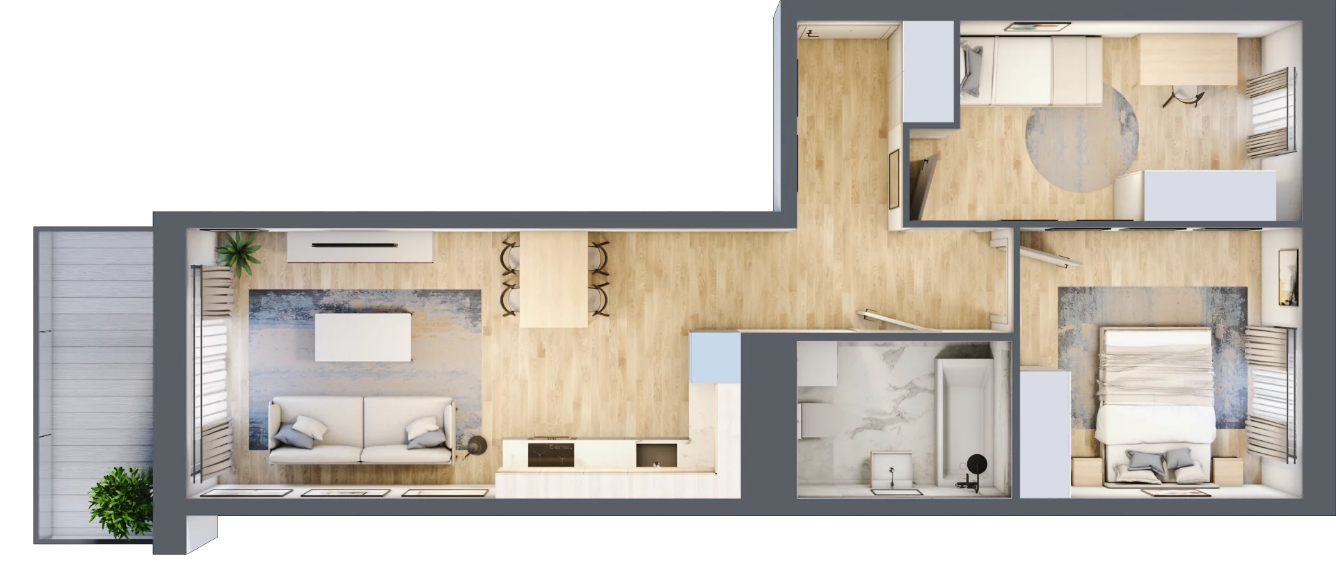 3 pokoje, mieszkanie 53,71 m², piętro 1, oferta nr B10-K1-1-3, Żerniki Na Novo III, Wrocław, Żerniki, ul. Maxa Berga