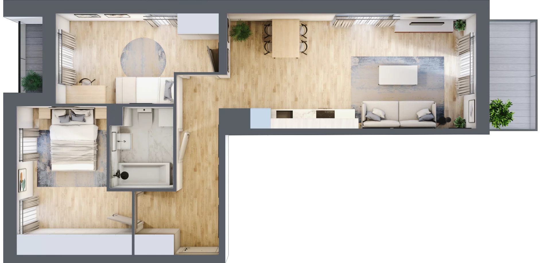 3 pokoje, mieszkanie 62,22 m², piętro 1, oferta nr B10-K3-1-1, Żerniki Na Novo III, Wrocław, Żerniki, ul. Maxa Berga