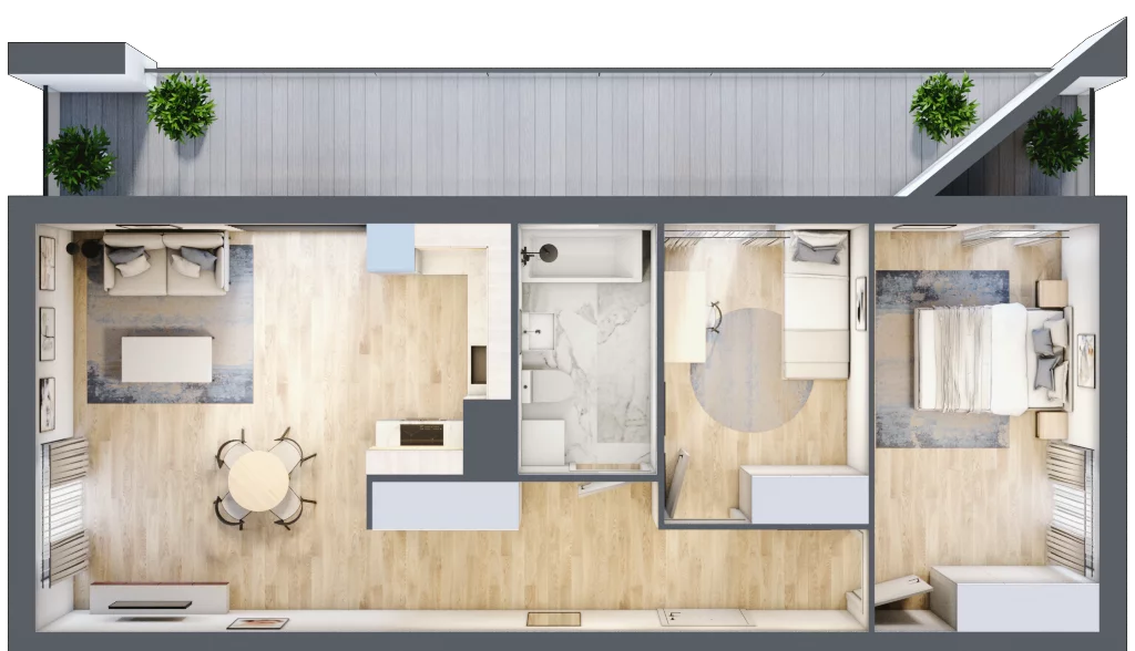 3 pokoje, mieszkanie 65,12 m², piętro 4, oferta nr B10-K1-4-1, Żerniki Na Novo III, Wrocław, Żerniki, ul. Maxa Berga