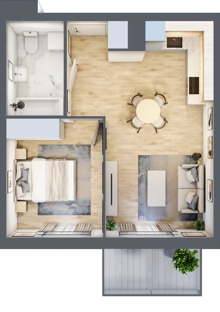 2 pokoje, mieszkanie 39,79 m², piętro 3, oferta nr B10-K3-3-5, Żerniki Na Novo III, Wrocław, Żerniki, ul. Maxa Berga