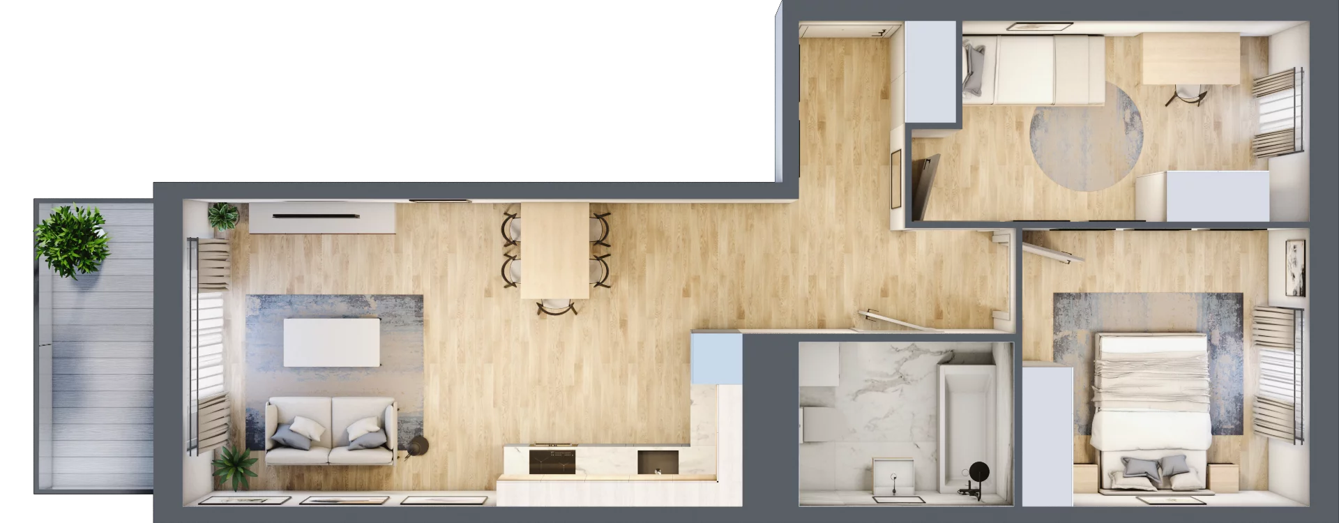 3 pokoje, mieszkanie 57,78 m², piętro 3, oferta nr B10-K2-3-3, Żerniki Na Novo III, Wrocław, Żerniki, ul. Maxa Berga