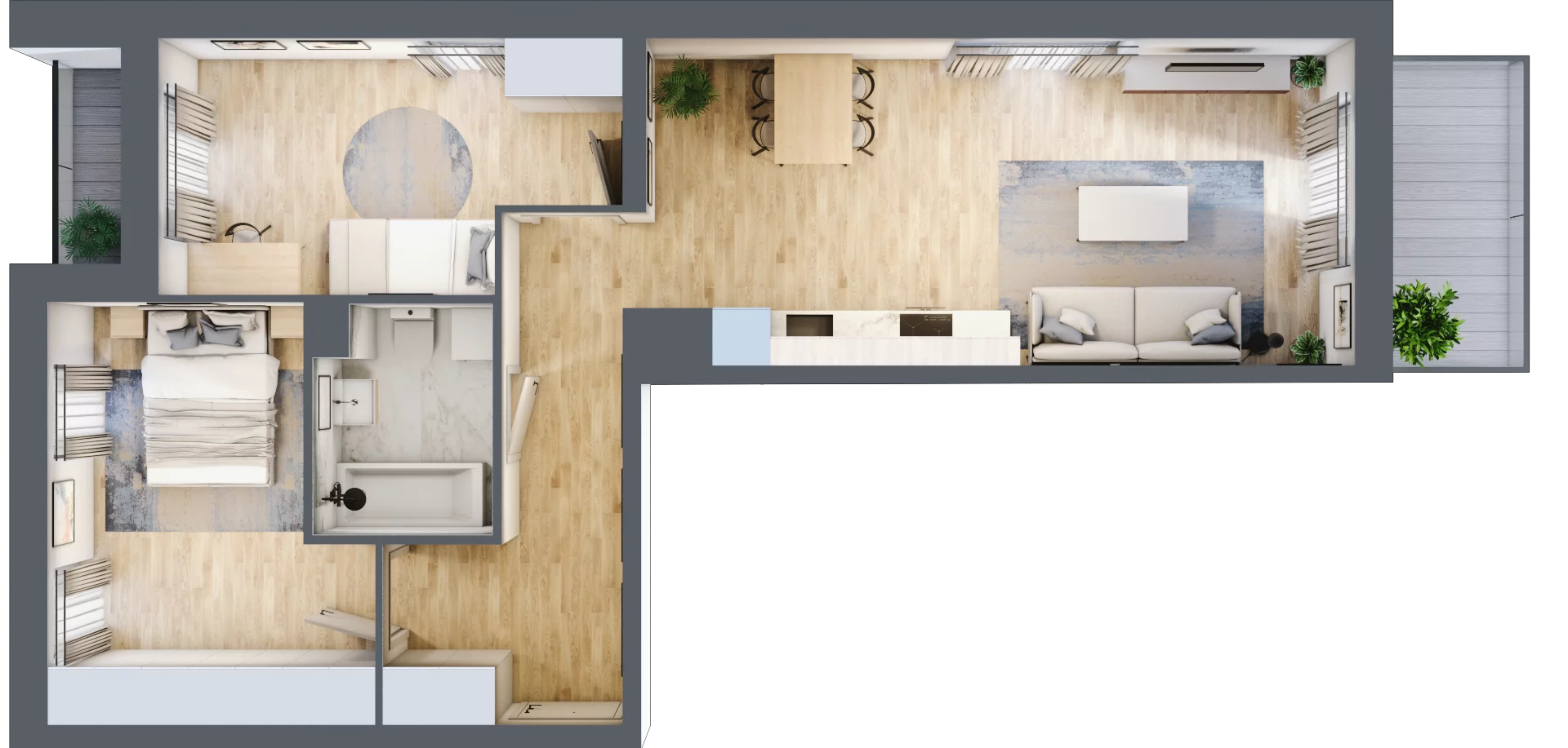 3 pokoje, mieszkanie 62,15 m², piętro 2, oferta nr B10-K3-2-1, Żerniki Na Novo III, Wrocław, Żerniki, ul. Maxa Berga