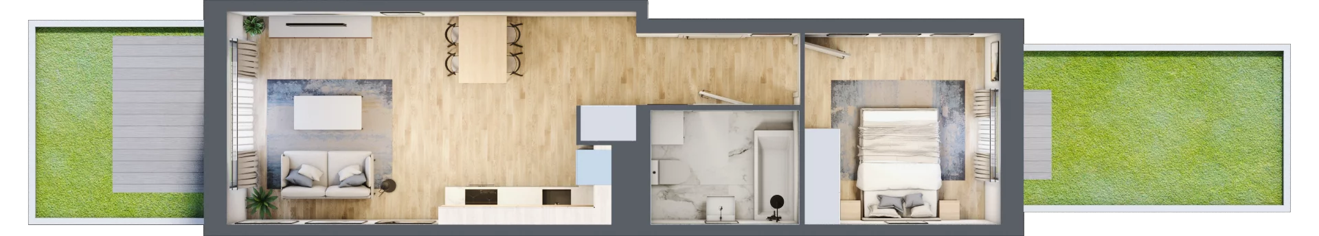 2 pokoje, mieszkanie 43,39 m², parter, oferta nr B10-K2-0-3, Żerniki Na Novo III, Wrocław, Żerniki, ul. Maxa Berga