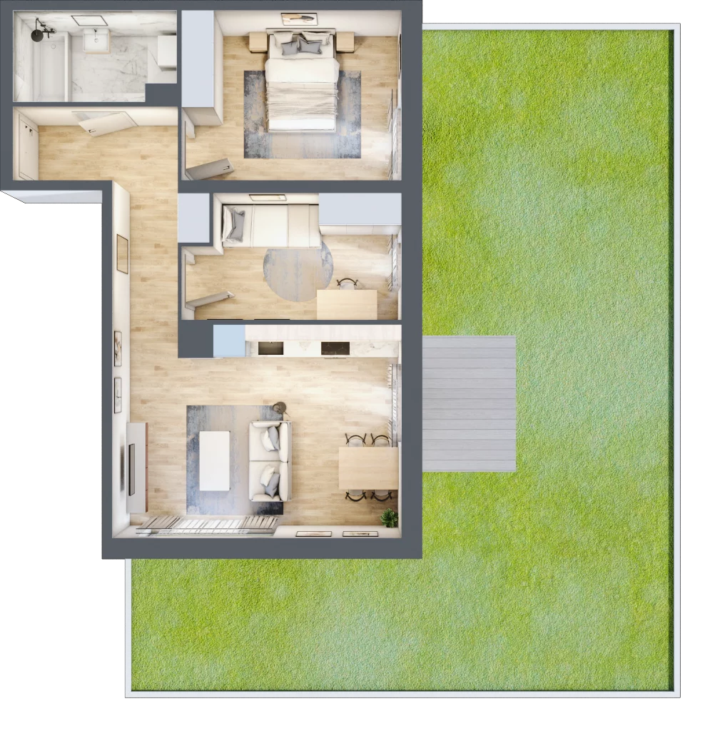 3 pokoje, mieszkanie 57,36 m², parter, oferta nr B10-K3-0-4, Żerniki Na Novo III, Wrocław, Żerniki, ul. Maxa Berga