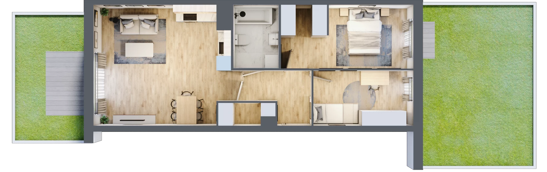 3 pokoje, mieszkanie 62,57 m², parter, oferta nr B10-K2-0-1, Żerniki Na Novo III, Wrocław, Żerniki, ul. Maxa Berga