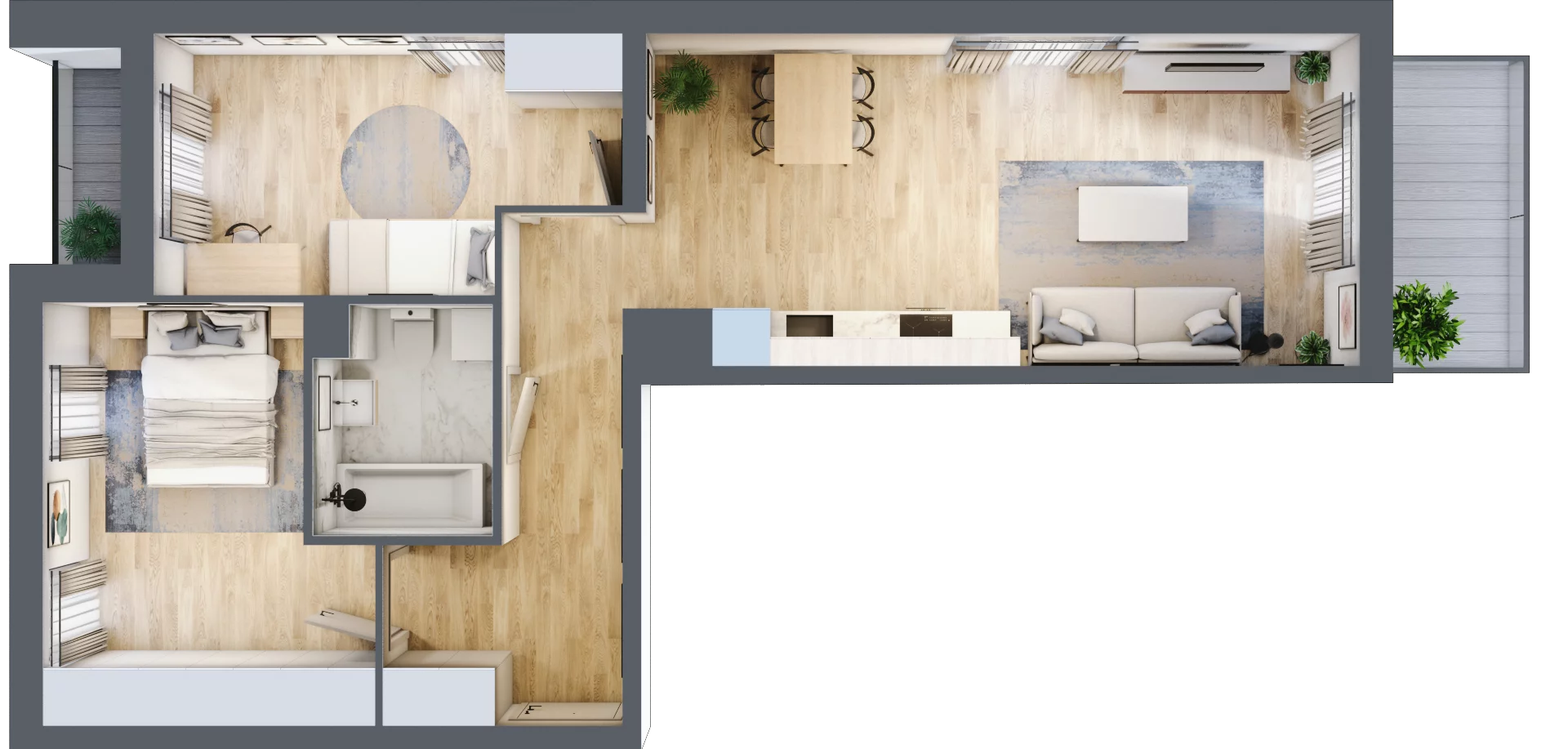 3 pokoje, mieszkanie 63,59 m², piętro 3, oferta nr B10-K3-3-1, Żerniki Na Novo III, Wrocław, Żerniki, ul. Maxa Berga