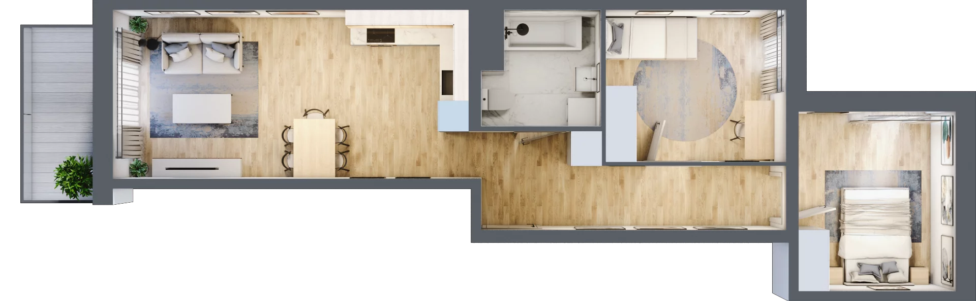 3 pokoje, mieszkanie 57,85 m², piętro 1, oferta nr B10-K3-1-6, Żerniki Na Novo III, Wrocław, Żerniki, ul. Maxa Berga