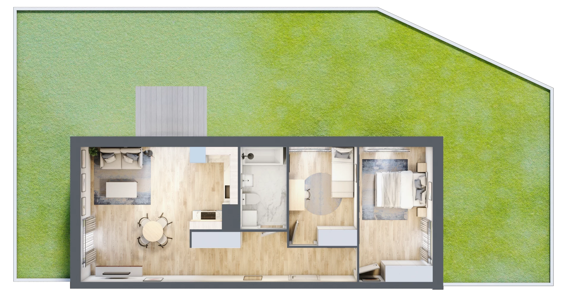 3 pokoje, mieszkanie 63,72 m², parter, oferta nr B10-K1-0-1, Żerniki Na Novo III, Wrocław, Żerniki, ul. Maxa Berga