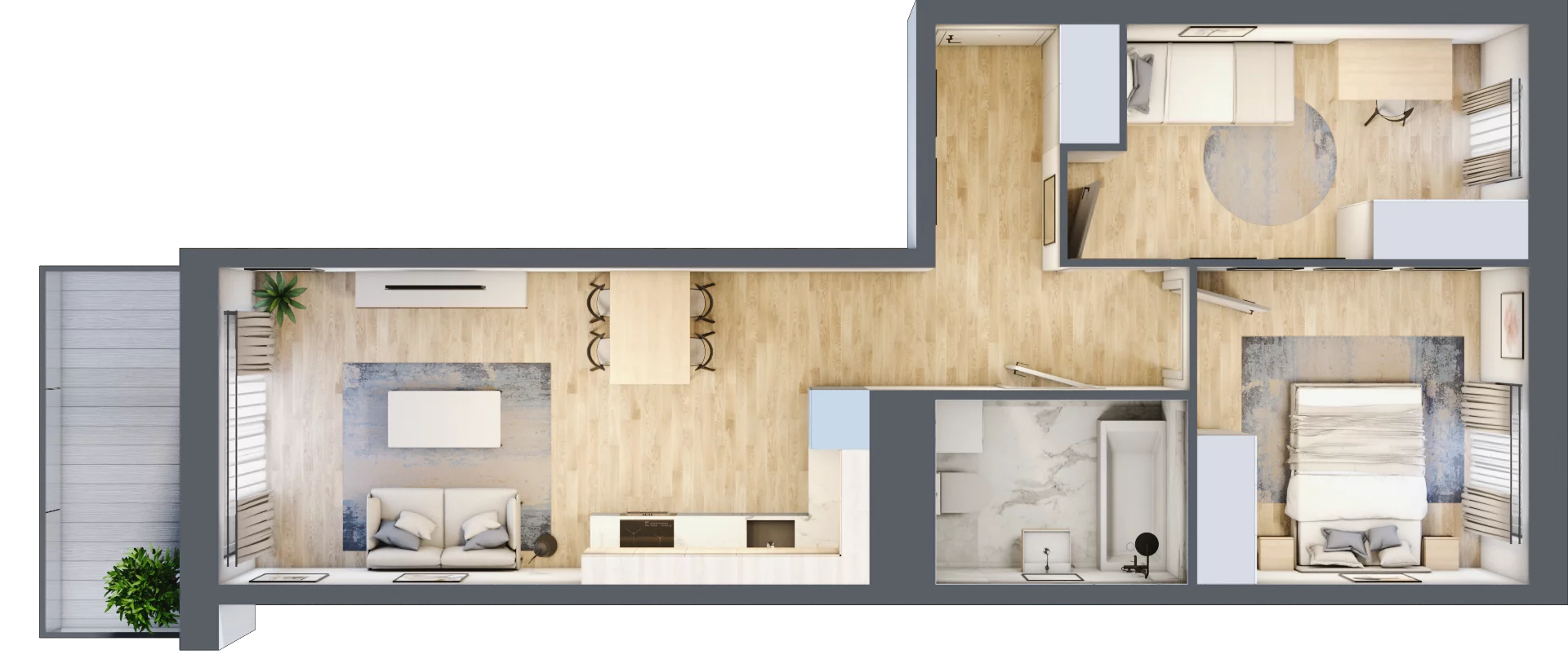 3 pokoje, mieszkanie 53,71 m², piętro 2, oferta nr B10-K1-2-3, Żerniki Na Novo III, Wrocław, Żerniki, ul. Maxa Berga