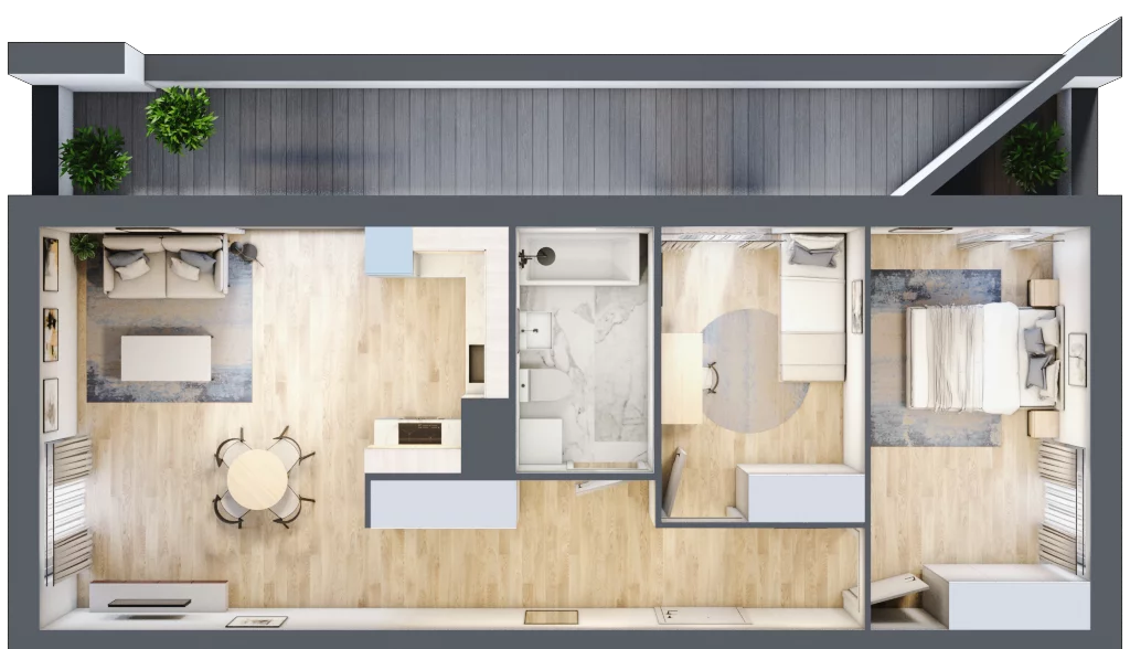 3 pokoje, mieszkanie 63,73 m², piętro 1, oferta nr B10-K1-1-1, Żerniki Na Novo III, Wrocław, Żerniki, ul. Maxa Berga