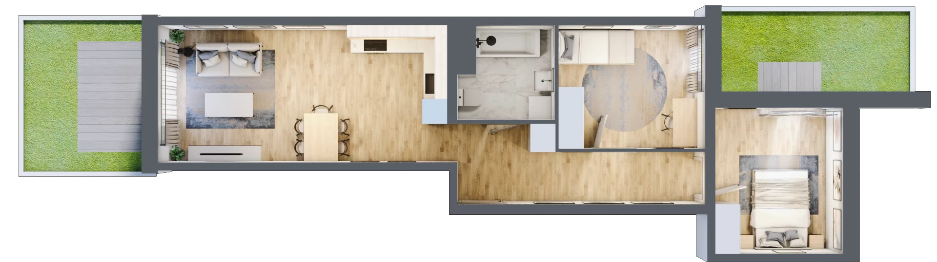 3 pokoje, mieszkanie 57,86 m², parter, oferta nr B10-K3-0-6, Żerniki Na Novo III, Wrocław, Żerniki, ul. Maxa Berga