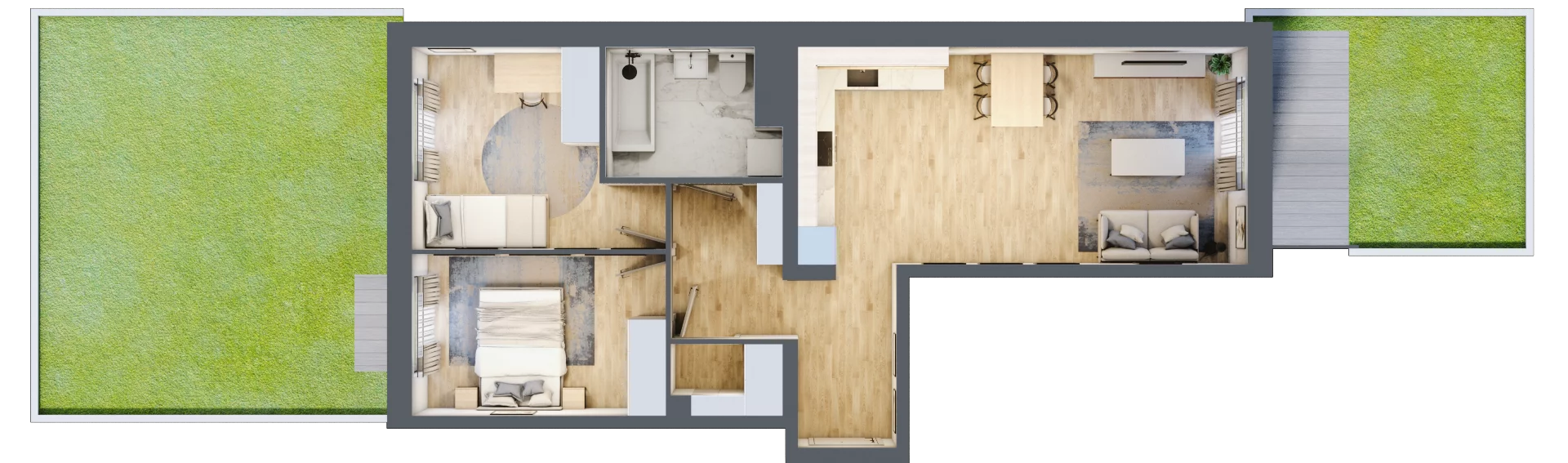 3 pokoje, mieszkanie 59,85 m², parter, oferta nr B11-K2-0-2, Żerniki Na Novo III, Wrocław, Żerniki, ul. Maxa Berga