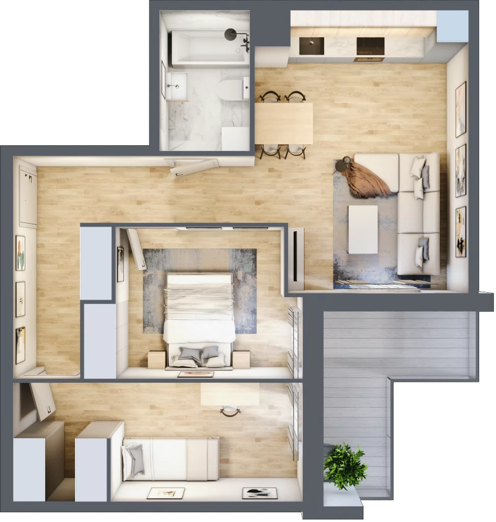 3 pokoje, mieszkanie 57,70 m², piętro 4, oferta nr B11-K2-4-4, Żerniki Na Novo III, Wrocław, Żerniki, ul. Maxa Berga